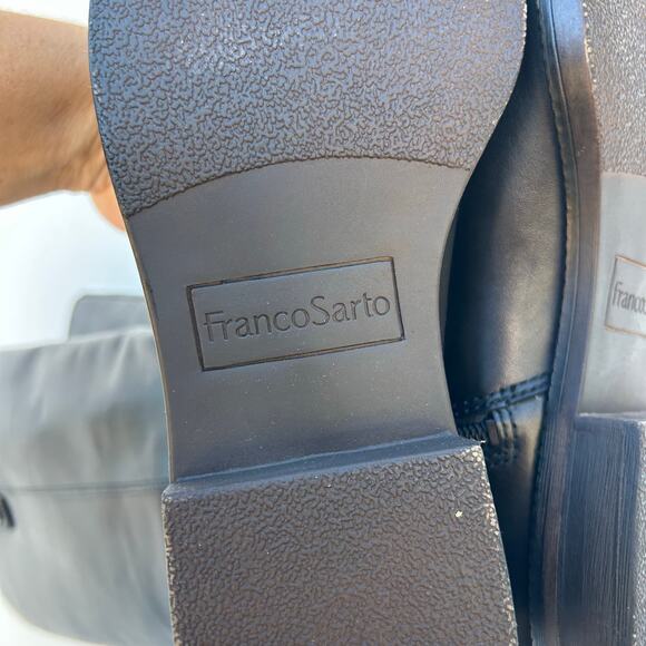 Franco Sarto Tall Leather Riding Boots Crissy Black Equestrian Structured 9 New - Picture 10 of 10